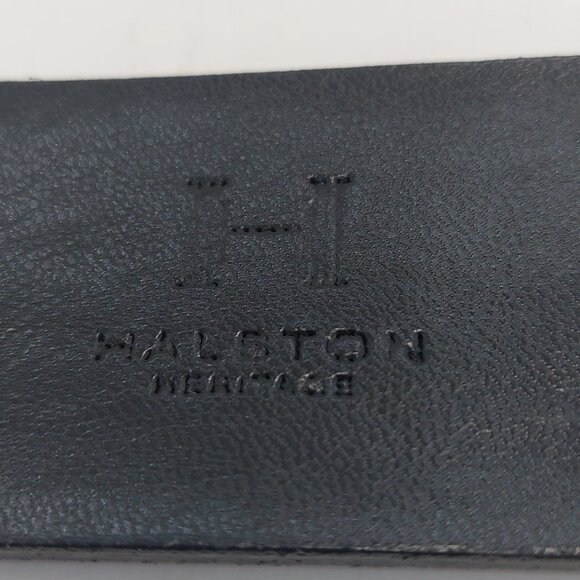 Halston Heritage Wide Black Leather/Suede Belt - Picture 4 of 12